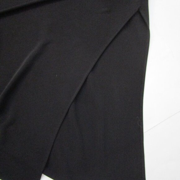 Button Down Long Dress Minimalist Black Viscose Knit - Picture 6 of 12